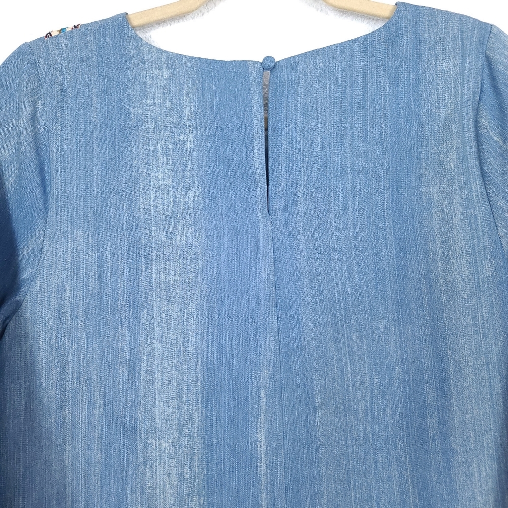 HAYDEN LA Boho Denim Chambray Tassels Mini Dress - Picture 15 of 16
